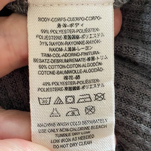 FREE PEOPLE We The Free Must Have Waffle Thermal Henley Top Gray, Size Small - Picture 11 of 13